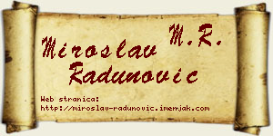 Miroslav Radunović vizit kartica